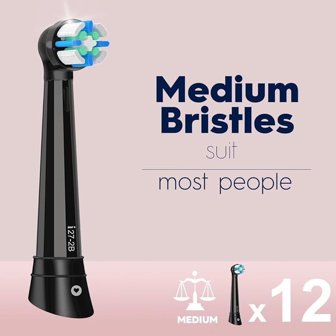 Toothbrush Heads Compatible with Oral b IO, Replacement Heads Compatible with Oral b IO 2/3/4/5/6/7/8/9/10/Deep Clean Series Electric Toothbrush (8 Black)