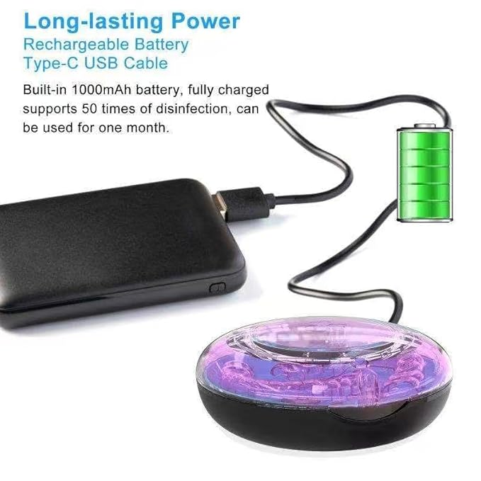 Portable UV Sanitizing Case, 360° Retainer Cleaner with UVC Light, Compact Travel Cleaning Case
