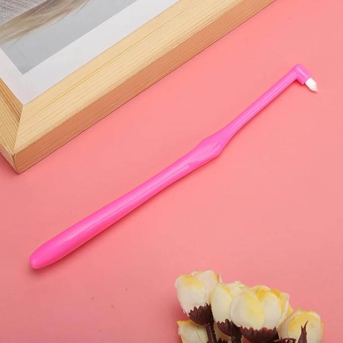 Yinhing 3Pcs Toothbrush with Small for Teeth Braces Premium Toothbrushes for Kids and Adults Ergonomic Design Effective Plaque Removal Soft White Color (Rose Red)