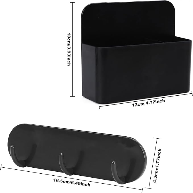 Magnetic Wall-Mounted Toothbrush Holder with Magnetic Hooks for Cruise ，Cruise Ship Essentials 2025- No Drilling Needed for Royal Caribbean & Alaska Cruise Ships, Caribbean Royal Must-Haves(Black)