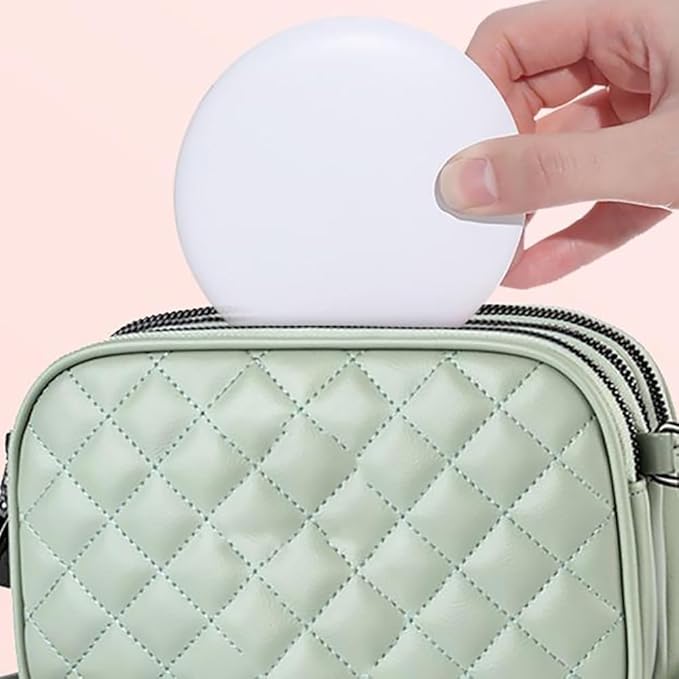 LED Illuminated Travel Makeup Mirror,Portable Folding Mirror,Mini Travel Mirror,Hand Mirror,1X/2X Magnifying Glass,Touch Adjustable Screen(Pink,3.5Inch)