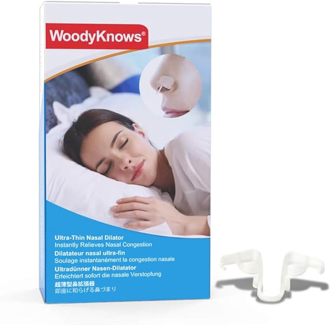WoodyKnows Ultra-Thin Nasal Dilator, Improves Sleep and Sports Airflow, alleviates Nasal Congestion and Nose-Related snoring, deviated Septum aid (S 3 Pack)