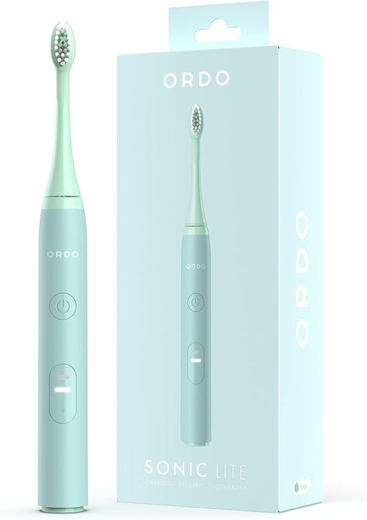 ORDO Lite Sonic Toothbrush, Electric Toothbrushes with 35,000 Pulses Per Min, Dual Modes, Over 5 Weeks Battery, Smart Timer, Waterproof, USB C, Sage