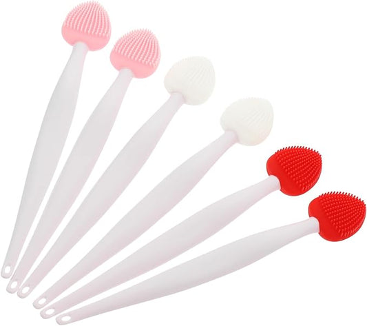 6pcs Silicone Nose Scrubber and Lip Scrub Brush Kit Double-Sided Exfoliating Facial Cleaning Tool for Makeup Lovers for Nose and Lip Care