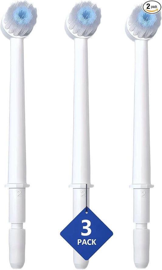 Replacement Toothbrush Heads for Waterpik Water Flossers, Replacement Picks Compatible with Waterpik, 3Pcs Replacement Heads for Water Pick flosser.(Assorted Brushhead, Random Delivery)