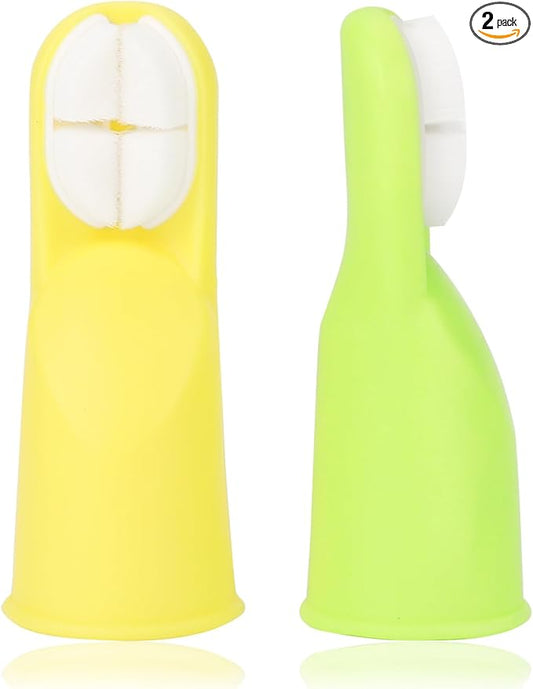 Socub Baby Finger Toothbrush, 2Pcs Upgraded First Finger Toothbrush for Infants & Toddlers, Training Toddler Tooth Brush for Gentle Oral Care, Cleans All Sides at Once, BPA Free, 3Month+