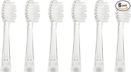 SEAGO Toothbrush Replacement Heads - SG977 SG513 - Kids Toothbrushes Heads for Toddlers - Compatible with SEAGO Electric Toothbrushes Kids (White, 6-Pack)