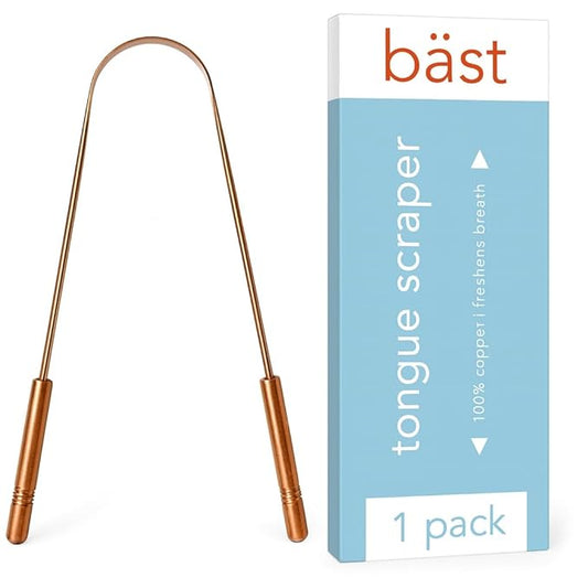 Tongue Scraper • 100% Copper (1 Pack) Premium Tongue Cleaner • Improve Oral Health • Ayurvedic Cleaning Tool