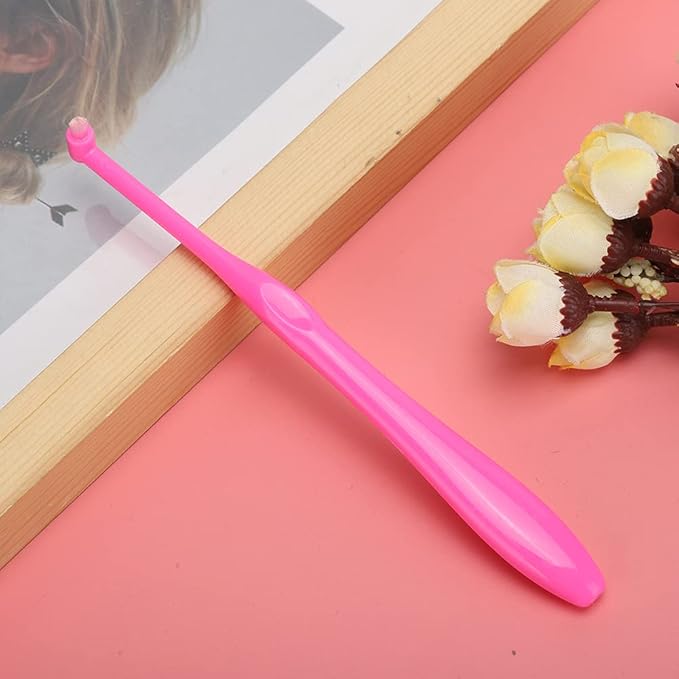 Yinhing 3Pcs Toothbrush with Small for Teeth Braces Premium Toothbrushes for Kids and Adults Ergonomic Design Effective Plaque Removal Soft White Color (Rose Red)