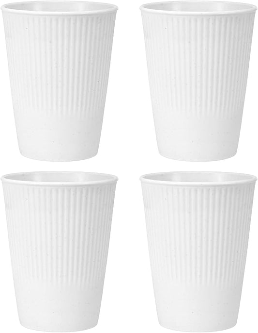 uxcell 4 Pcs Simple Toothbrush Cup, 3.3 x 3.3 x 4.2 Dishwasher Safe Bathroom Tumbler Reusable Plastic Cup Set for Storing Toothpaste Combs, White