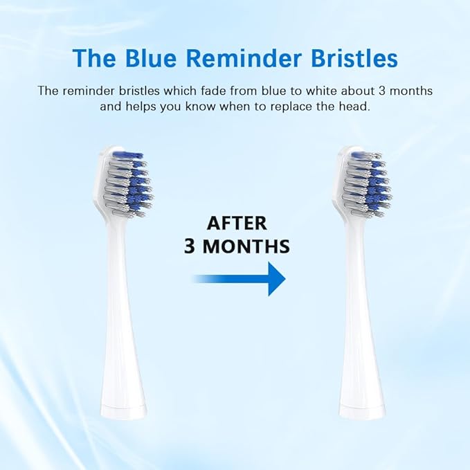 Replacement Toothbrush Heads Compatible with Waterpik Complete Care 5.0/9.0 (CC-01/WP-861), STRB-8WW,(6 Count, White)
