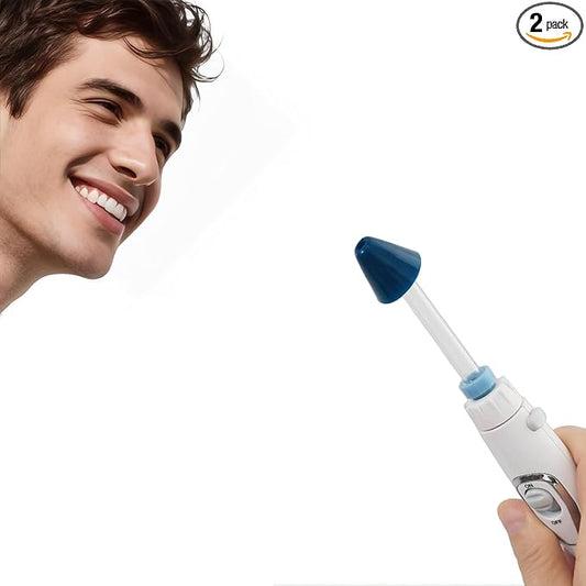 2-Pack Nose Washing Replacement Tips Compatible with Waterpik Water Flossers, Nasal irrigator Tips for Oral Irrigator & Dental Flossers, Water Flossers Accessories (Deep Blue)