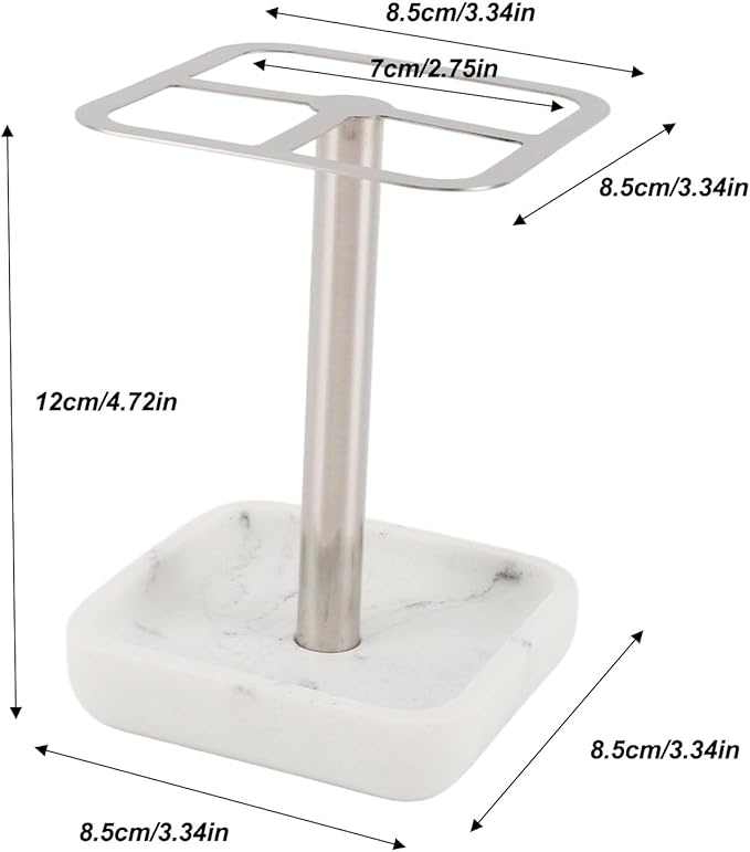 Toothbrush Holder Stainless Steel Bathroom Toothbrush Storage Organizer Toothpaste Holder Stand Rack for Bathroom Vanity, Countertops (Silver)