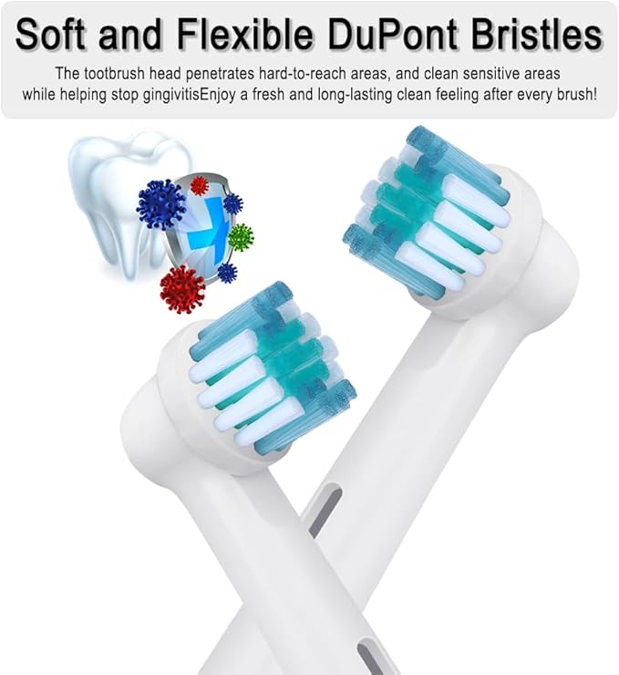 Toothbrush Replacement Heads Refills for Oral B - Precision Clean Brush Head for Gentle & Effective Cleaning and Optimal Dental Care, by DeBizz (20)