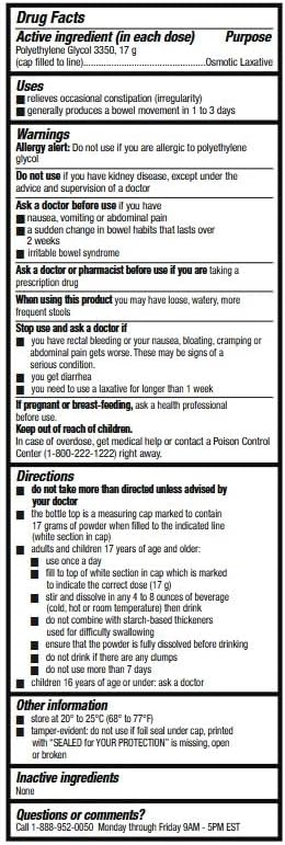HealthA2Z® Lax Relief | Unflavored Powder/Grit Free | 8.3 OZ (238 g) | Polyethlene Glycol 3350, 17G | Powder for Oral Solution | Osmotic Laxative | Constipational Relief | Softens Stool (8.3 OZ)