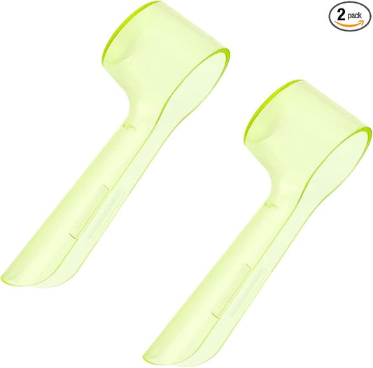 2 Pack Toothbrush Head Covers, Toothbrush Cover Caps Compatible with Oral B Electric Toothbrush Round Heads (Yellow)