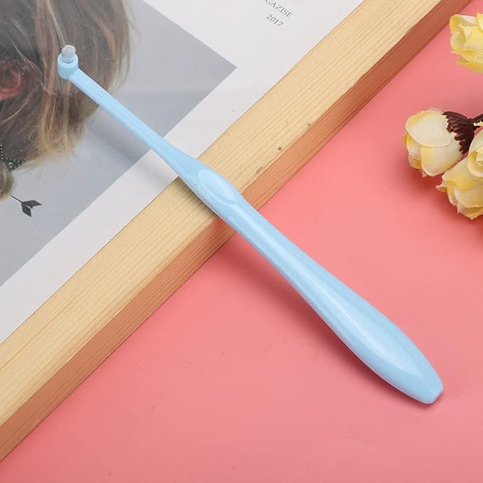 Yinhing 3Pcs Toothbrush with Small for Teeth Braces Premium Toothbrushes for Kids and Adults Ergonomic Design Effective Plaque Removal Soft White Color (Blue)
