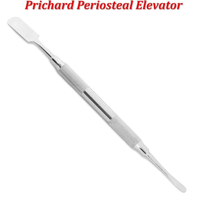 MEDSPO Professional Dental Elevators | Composite Restorative Implants | Luxating Filling | Surgical Root Extraction Spreading | Osteotome Periotome Instruments (Prichard Periosteal Elevator Silver)