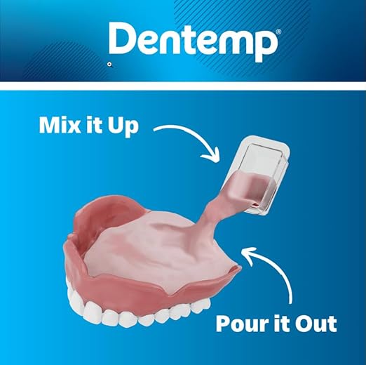 Dentemp Denture Reline Kit Value Pack - Advanced Formula Reline It Denture Reliner - Denture Kit to Refit and Tighten Dentures for Both Upper & Lower Denture (3 Relines)