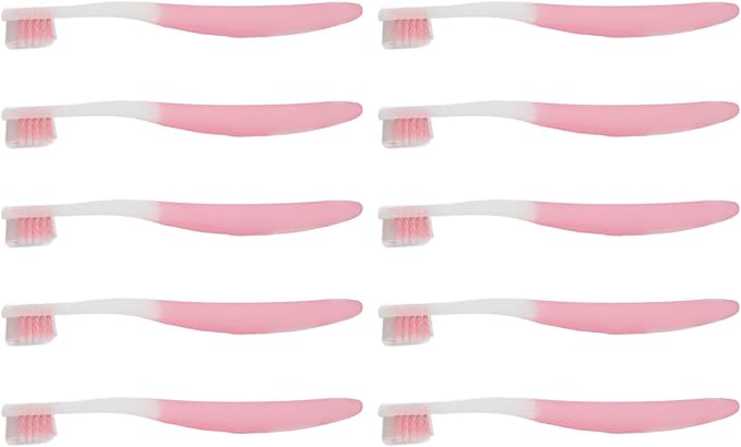 Semme Interdental Tooth Brush Cleaning Kit 10 Pcs Soft Rubber Handle Care Tools for Braces Wearers and Oral Health Pink