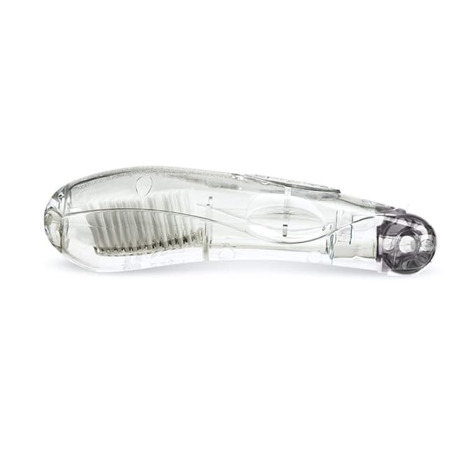 RADIUS Tour Travel Brush & Case with Replaceable Brush Head ADA Accepted Toothbrush Improve Gum Health - Smoke - Pack of 1