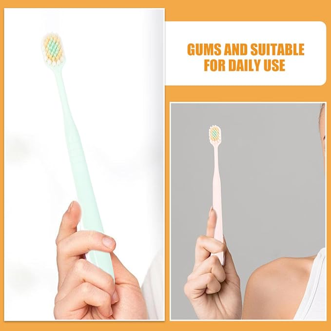 Soft Bristles Toothbrushes for Adults 9pcs Wide Thin Brush Head Manual Toothbrushes Extra Soft Bristle Household and Travel Use Gum Care