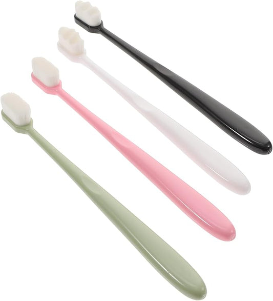 GALPADA 4pcs Soft Bristle Toothbrushes Extra Soft Toothbrushes for Adults Small Head with Wave and Regular Bristles for Travel and Daily Oral Care