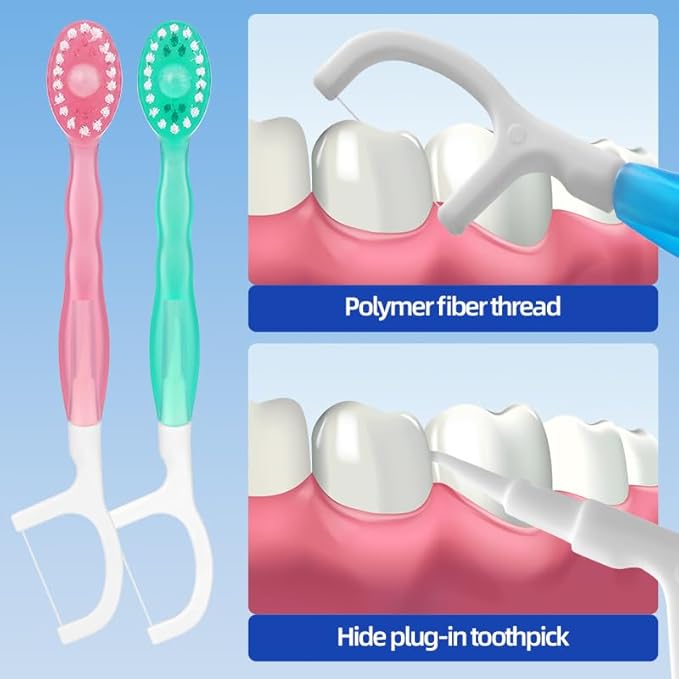 5 in 1 Mini Toothbrush & Floss Disposable Toothbrushes with Toothpaste All in one Oral Care on The go Portable Travel Toothbrush and Toothpaste Set (1 Set/26 Pcs)