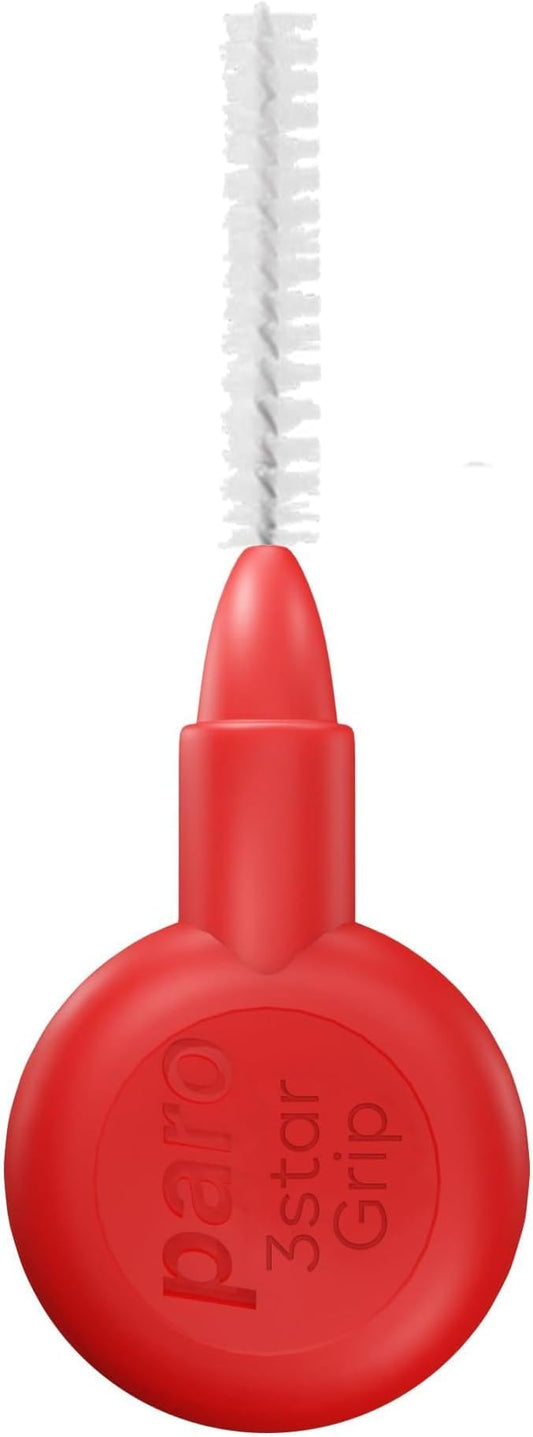 Paro Swiss 3Star-Grip Interdental Brushes – XXX-Fine, Triangular, Red, 2mm, 4x1 Pack – Deep Between Teeth Cleaning