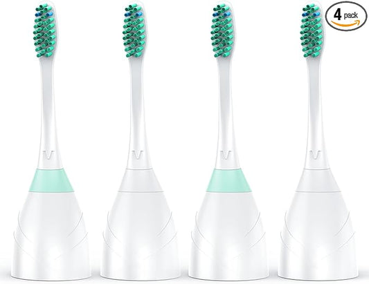Replacement Heads for Philips Sonicare - Replacement Toothbrush Head Compatible with Phillips Sonicare Screw-on Electric Brush, E-Series, Essence, Xtreme, Elite, Advance and CleanCare, 4 Pack