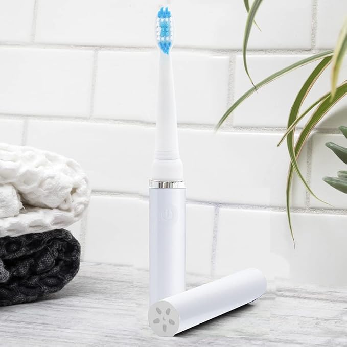 Pop Sonic Electric Toothbrush (White) - Travel Toothbrushes w/AAA Battery | Kids Electric Toothbrushes with 2 Speed & 15,000-30,000 Strokes/Minute, Dupont Nylon Bristles