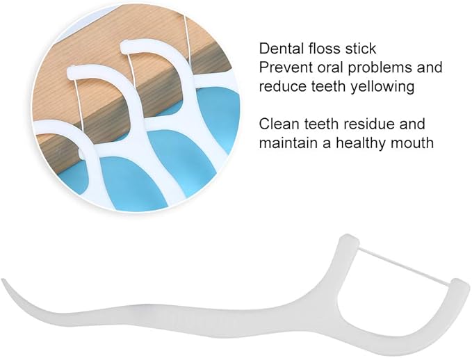 500pcs Disposable Floss Sticks, Teeth Removal Oral Care Tool with Non Slip Handle, for Effectively Clean Teeth and Gums
