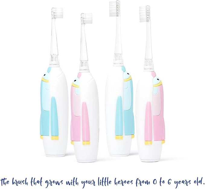 SuperMouth® Turbo Twins Replacement Brush Heads – Ultra Soft Bristles for Ages 3-6 Years – Gently Cleans & Polishes Teeth – Fits SuperMouth Sonic Toothbrush - for Young Kids