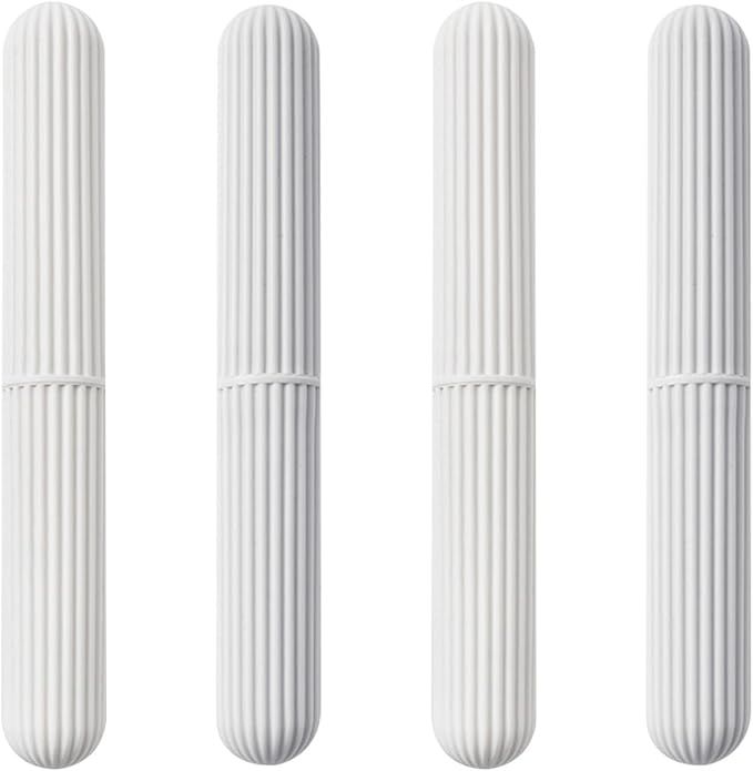 Portable Toothbrush Storage Case 4Pcs Set Plastic Toothbrush Holder Dustproof for Business Trips and Outdoor Use Random Color Random Color