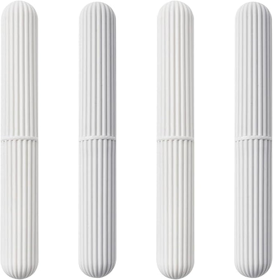 Portable Toothbrush Storage Case 4Pcs Set Plastic Toothbrush Holder Dustproof for Business Trips and Outdoor Use Random Color Random Color