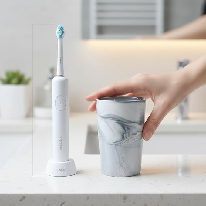 Marble Toothbrush Holder - 2 Ceramic Toothbrush Holders, Suitable for use in The Bathroom, Modern Bathroom Toothbrush and Toothpaste Set, Bathroom countertop Storage Organizer。