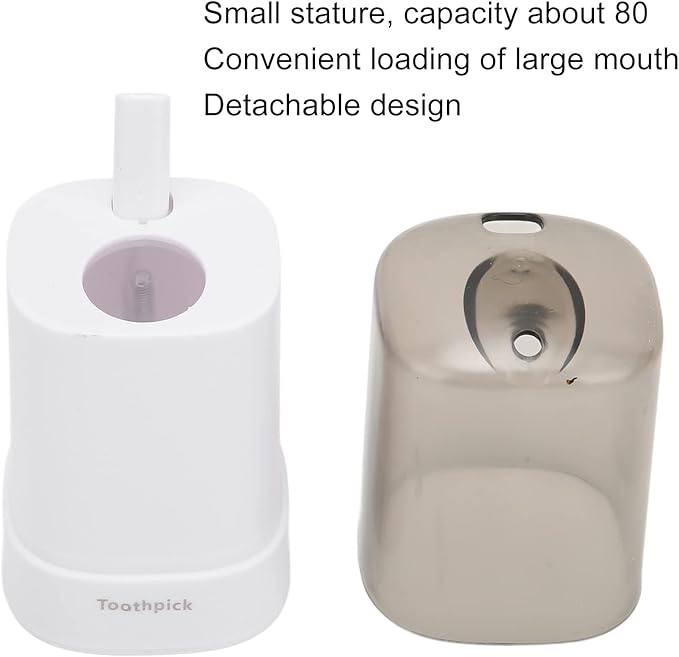 Automatic Toothpick Dispenser, Popping Up Toothpick Dispenser Thickening Toothpick Holder Pocket Toothpicks Container Tooth Pick Storage Box for Kitchen Restaurant Table Party(White)