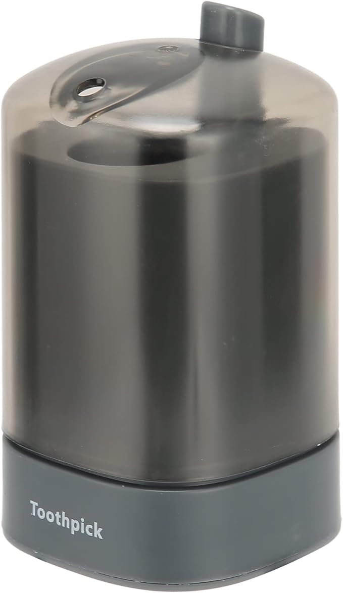 ZJchao Toothpick Dispenser, Automatic Popping Up Toothpick Holder, Black, PP Material, Compact, 80 Toothpicks Capacity