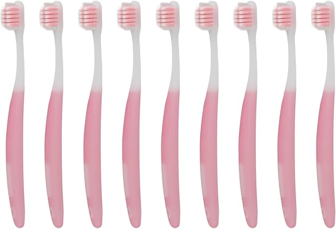 Semme Interdental Tooth Brush Cleaning Kit 10 Pcs Soft Rubber Handle Care Tools for Braces Wearers and Oral Health Pink