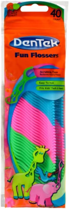 DenTek, Kids Fun Flossers, Removes Food & Plaque, 40 Count (Pack of 8)
