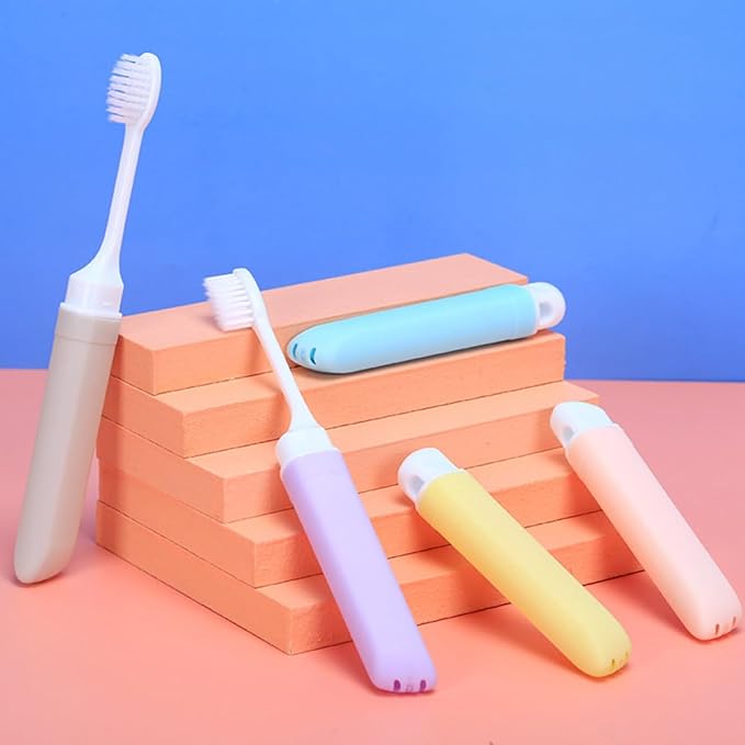 GOOHOCHY Professional Soft Bristle Toothbrushes 5pcs Portable Travel Toothbrush Set Convenient Wear-Resistant Daily Tooth Brush for Household Oral Care Random Color Random Color