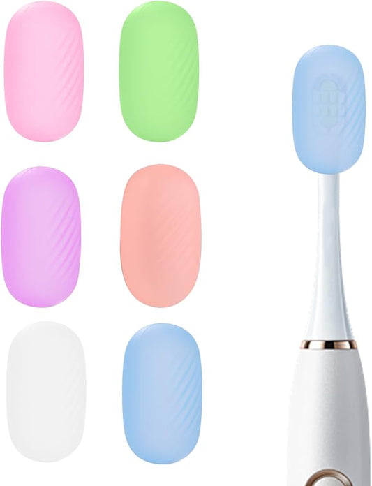 6 Pcs Toothbrush Covers Toothbrush Covers Caps，Replaceable Electric Toothbrush Head Cover Silicone Toothbrush Protector Cap for Household Travel, Bathroom, Gym，Camping