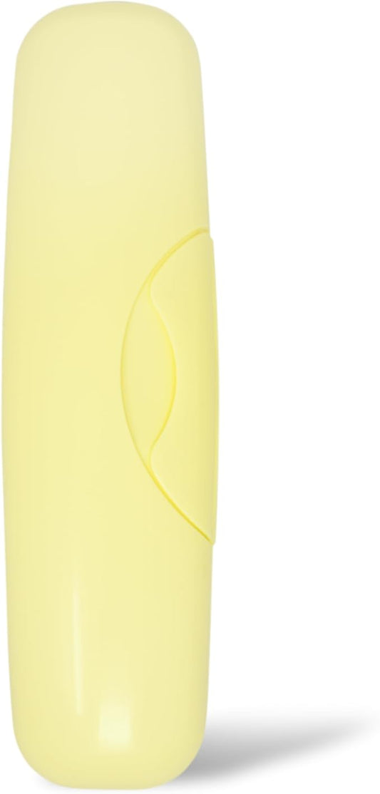 RADIUS Toothbrush Travel Case – Fits Big Brush w/Replaceable Head, Original, Flex & Scuba | BPA-Free Recycled Plastic | Portable, Durable & Eco-Friendly for Home, School, Travel | Lemon Yellow