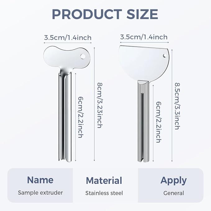 Toothpaste Squeezer, Metal Tube Squeezer Key Stainless Steel Toothpaste Roller Tube Wringer for Paint, Cream, Cosmetic and Hair Dye (12 PCS)