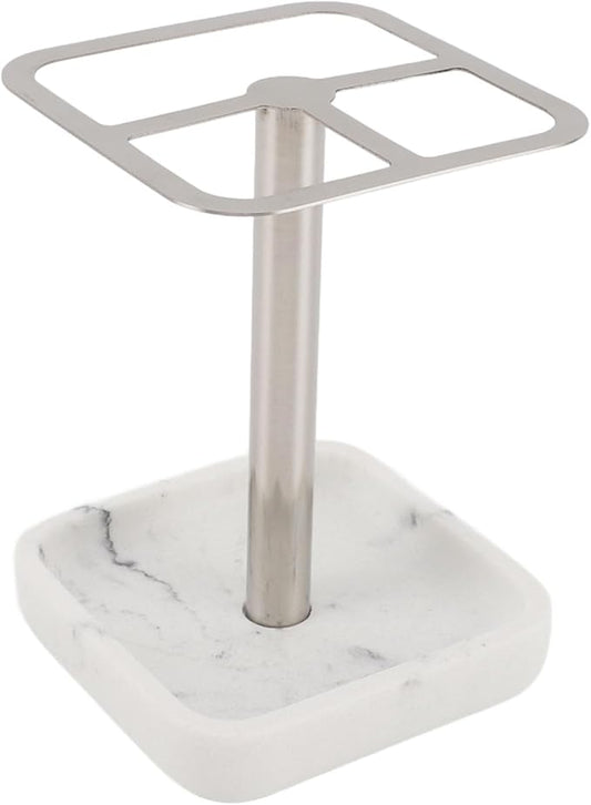 304 Stainless Steel Toothbrush Holder, Bathroom Toothpaste Storage Stand, Rustproof Metal Toothbrush Organizer Stand, 3 Slots Space Saving Toothpaste Organizer for Bathroom(Silver)