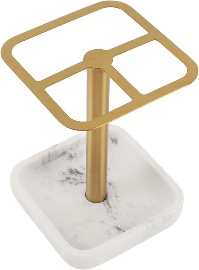 Toothbrush Holder Stainless Steel Bathroom Toothbrush Storage Organizer Toothpaste Holder Stand Rack for Bathroom Vanity, Countertops (Gold)