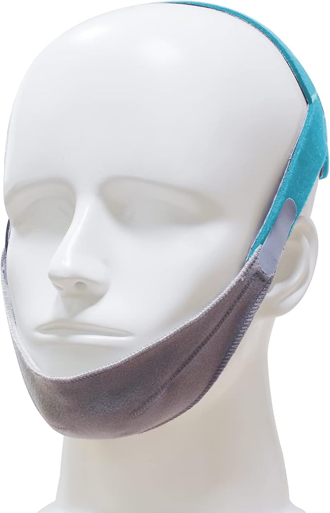 Anti Snoring Chin Strap for Men and Women, Comfortable Chin Strap for Cpap Users, Adjustable Stop Snoring Chin Strap Snoring Solution Chin Straps to Keep Mouth Closed While Sleeping (Blue)