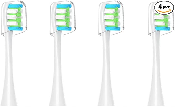 GTHUNDER Electric Rreplacement Toothbrush Heads Suitable for Oclean.with Hygienic Caps,Vacuum-Packed.Fits Adapted for All Oclean Models x pro Elite, X, X Pro,Flow,F1,Air 2-4Pcs(White)