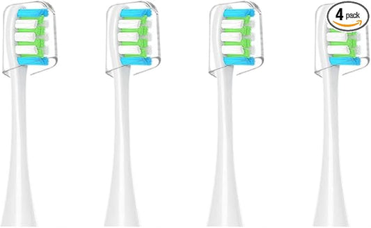 GTHUNDER Electric Rreplacement Toothbrush Heads Suitable for Oclean.with Hygienic Caps,Vacuum-Packed.Fits Adapted for All Oclean Models x pro Elite, X, X Pro,Flow,F1,Air 2-4Pcs(White)