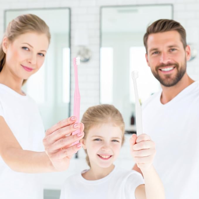 End Tuft Toothbrush, 4PCS Nylon Soft Bristle, Small Tooth Brush for Hard-to-Reach Areas, Dental Detail Cleaning for Adults with Crowns, Bridges, Implants